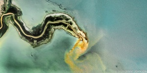 EXTRACTION, Exploited Landscape, TURKMINISTAN, evaporation pond, mine, industrial waste discharge, ©GRANT JOHNSON