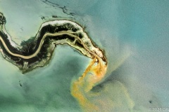 EXTRACTION, Exploited Landscape, TURKMINISTAN, evaporation pond, mine, industrial waste discharge, ©GRANT JOHNSON